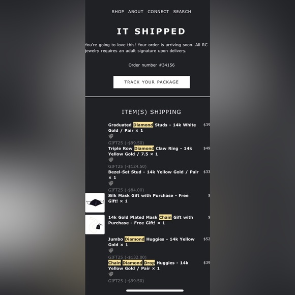 Ring Concierge Chain Diamond Drop Huggies - Picture 7 of 9